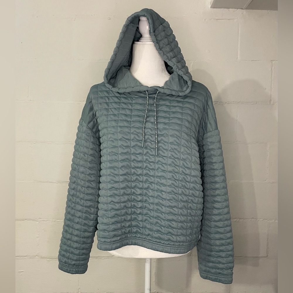 Avalanche Quilted Hooded Pullover - Blue Grey